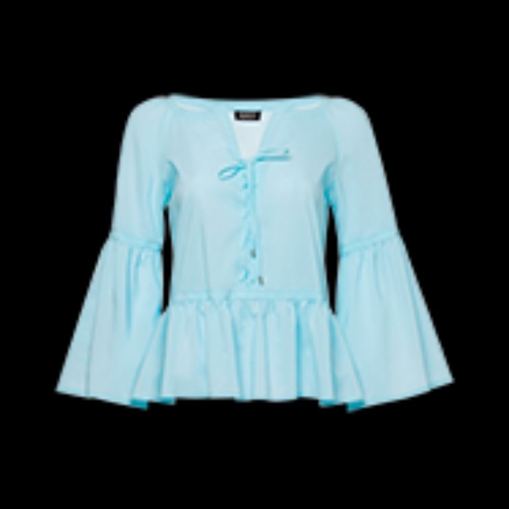 Lace Up Cotton Peasant Blouse by Worth